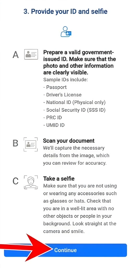 Provide Your ID and Selfie