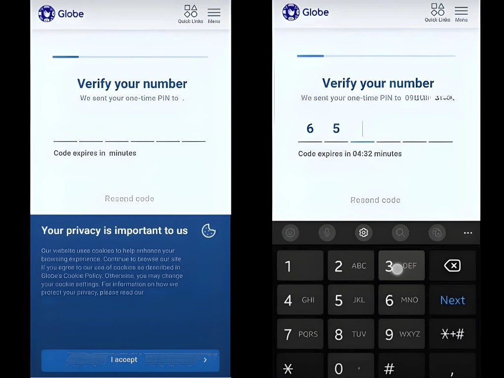 Enter your TM number and verify it using OTP