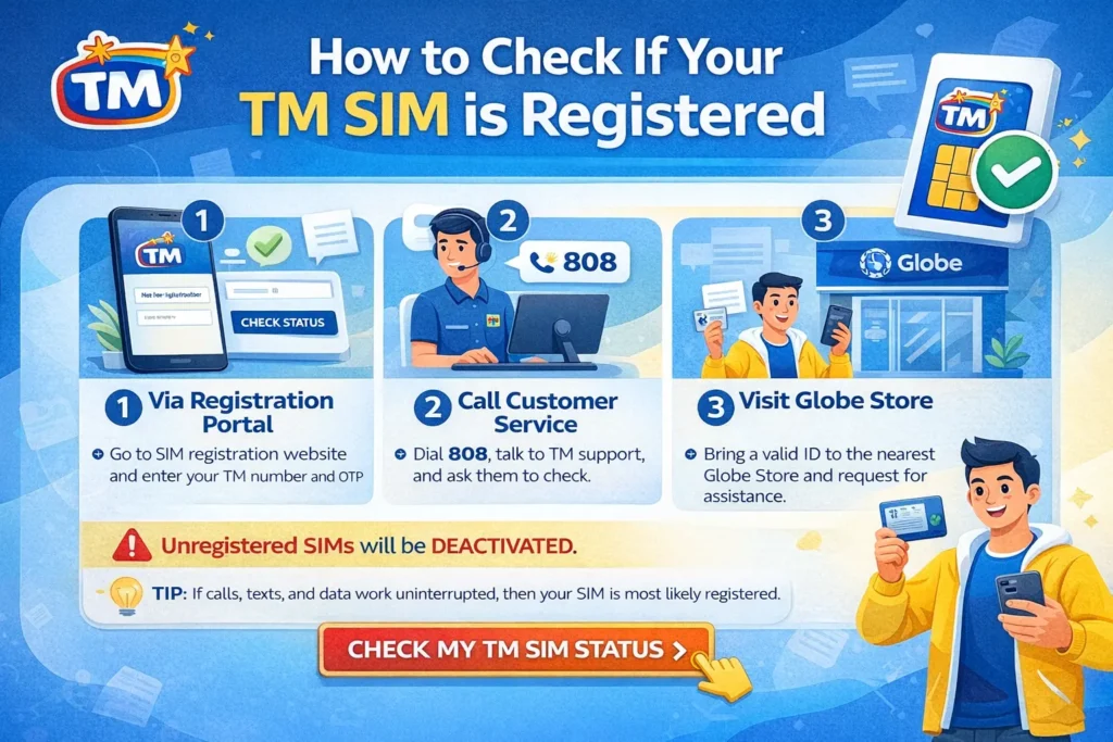 How to Check If Your TM SIM Is Registered