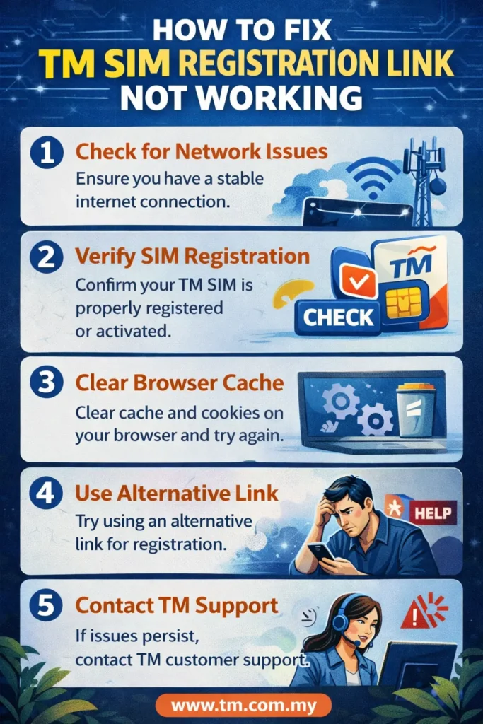 How to Fix TM SIM Registration Link Not Working