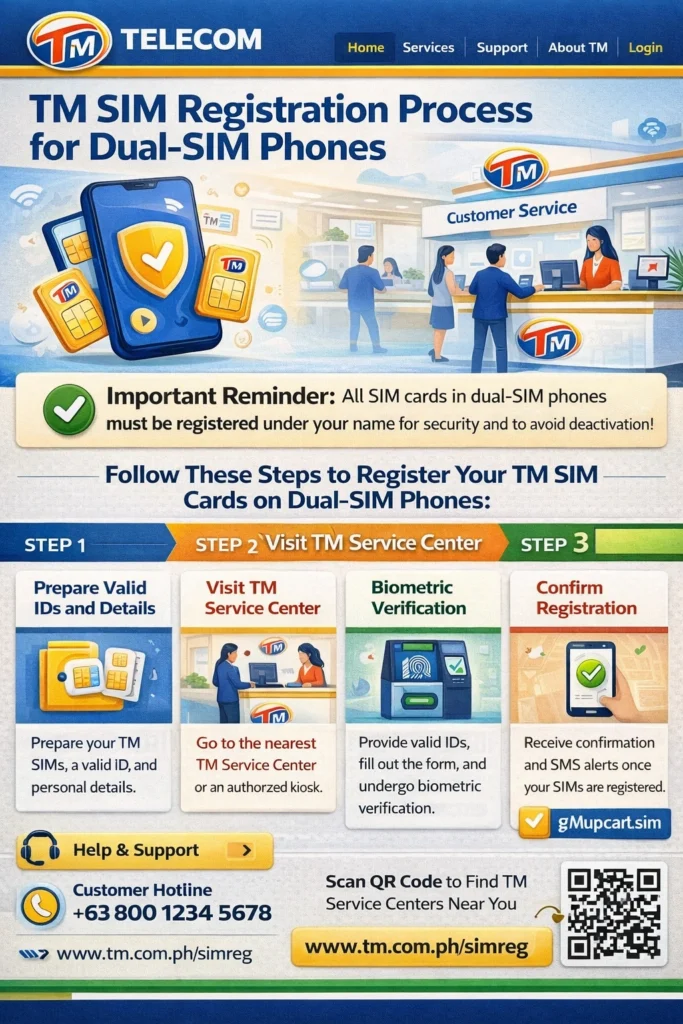TM SIM Registration Process for Dual‑SIM Phones