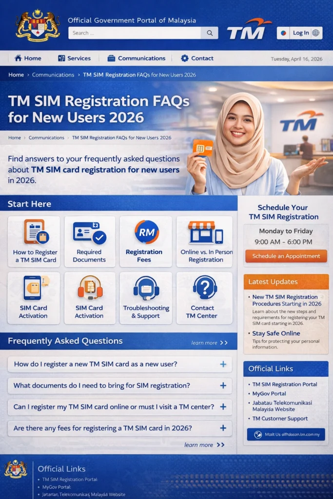 TM SIM Registration FAQs for New Users 2026