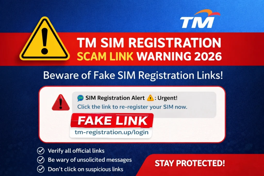 TM SIM Registration Scam Link Warning 2026