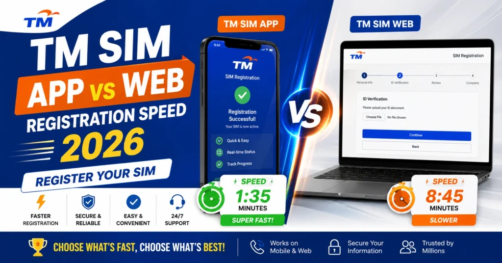 TM SIM App vs Web Registration Speed 2026 –Register Your SIM