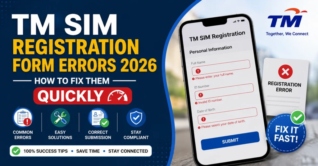TM SIM Registration Form Errors 2026 – How to Fix Them Quickly